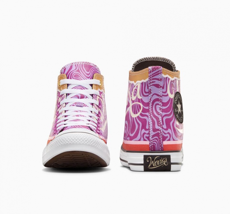 Baskets Montantes Converse X Wonka Chuck Taylor All Star Swirl Blanche Noir Femme | KUC-1161996