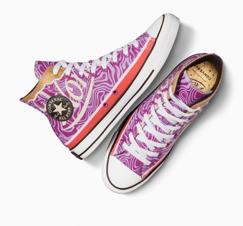 Baskets Montantes Converse X Wonka Chuck Taylor All Star Swirl Blanche Noir Femme | KUC-1161996