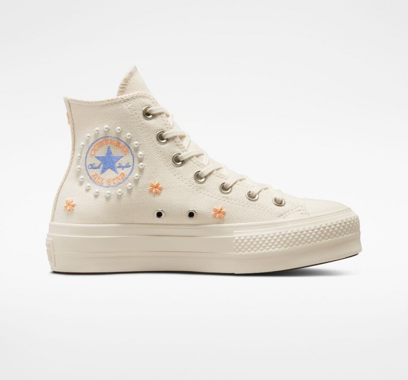 Baskets Montantes Converse Chuck Taylor All Star Lift Platform Pearls  | IEQ-5244962