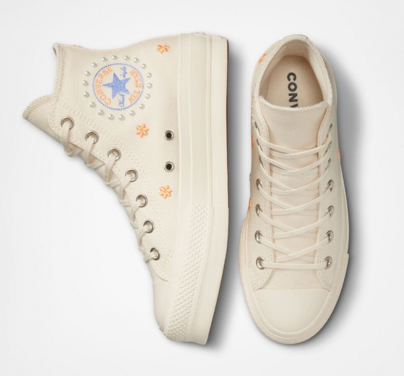 Baskets Montantes Converse Chuck Taylor All Star Lift Platform Pearls  | IEQ-5244962