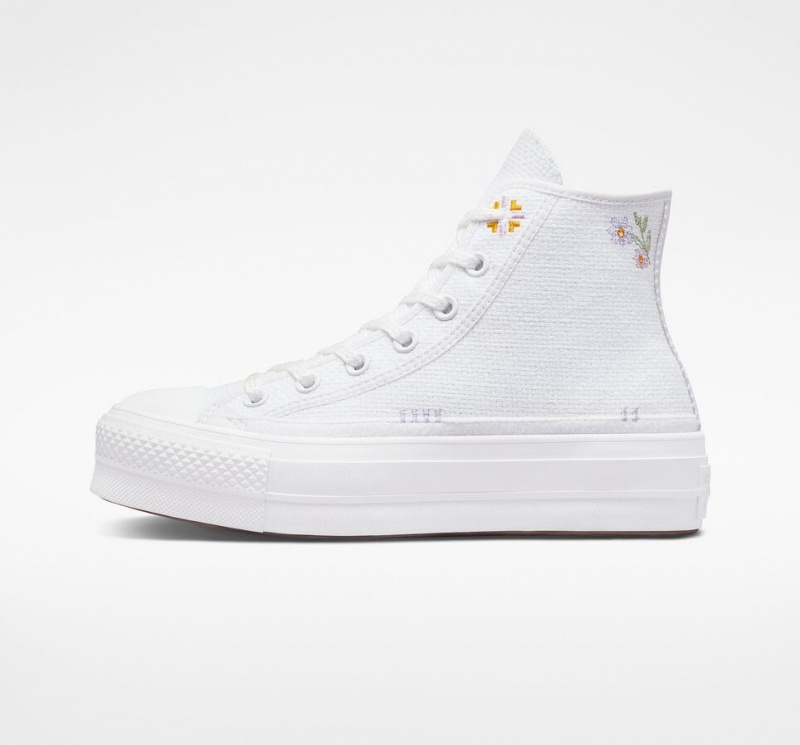 Baskets Montantes Converse Chuck Taylor All Star Lift Platform Autumn Embroidery  | KKP-8133744